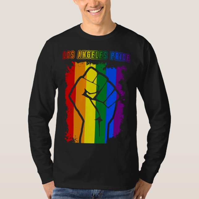 Camiseta Los Angeles LGBT Pride Month LGBTQ Rainbow Flag (Anverso)