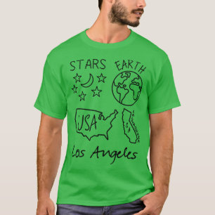 Camiseta Los Angeles Stars Earth USA California Black Text