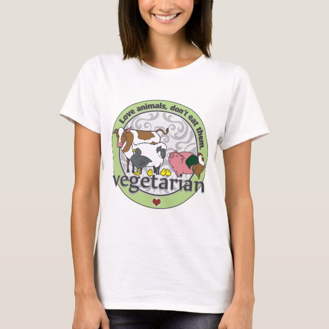 Camiseta Los animales del amor no los comen vegetarianos (Anverso)