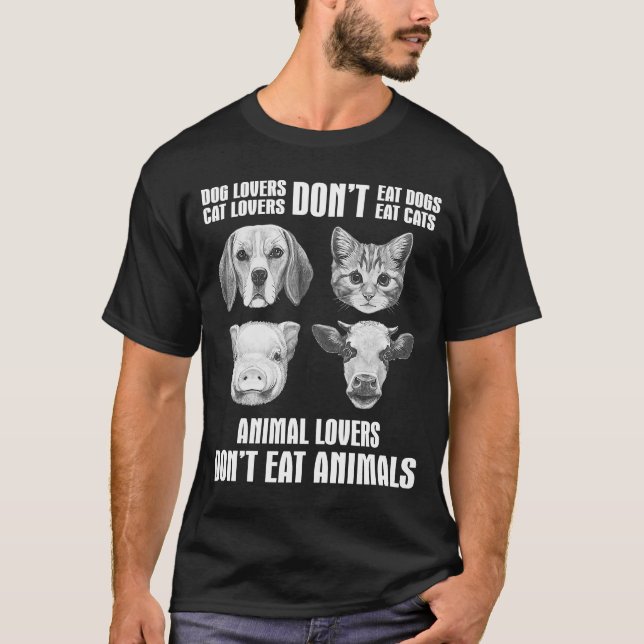 Camiseta Los animales no comen vegetarianos animales (Anverso)