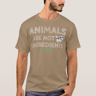 CAMISETA LOS ANIMALES NO SON INGREDIENTES DISEÑO VEGANO GEN