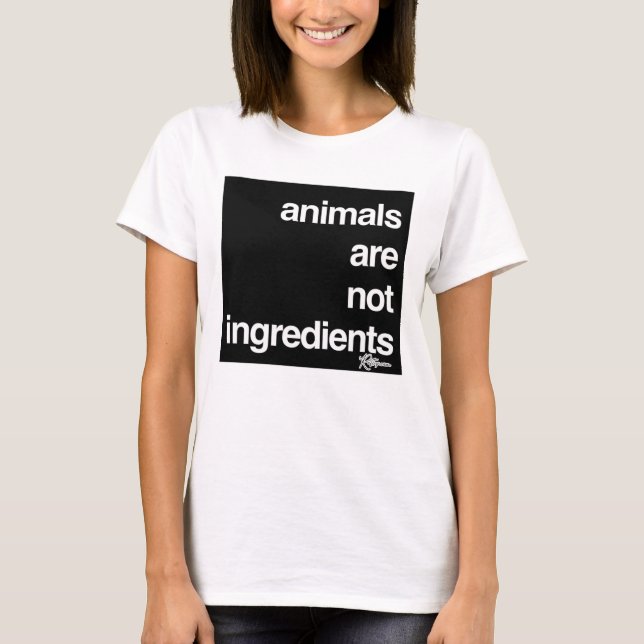 Camiseta Los animales no son ingredientes para los derechos (Anverso)