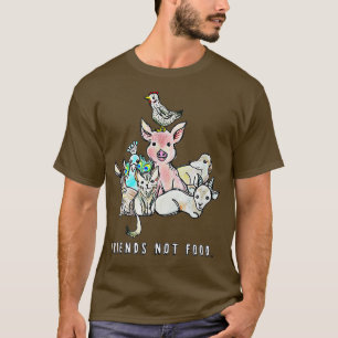 Camiseta Los animales son amigos no comen cerdo lechón Vega