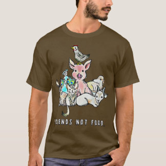 Camiseta Los animales son amigos no comen cerdo lechón Vega