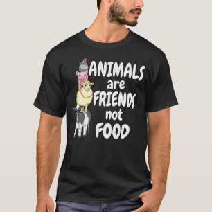 Camiseta Los animales son amigos, no comida Vegetariana