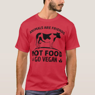 Camiseta LOS ANIMALES SON AMIGOS, no la comida es vegana