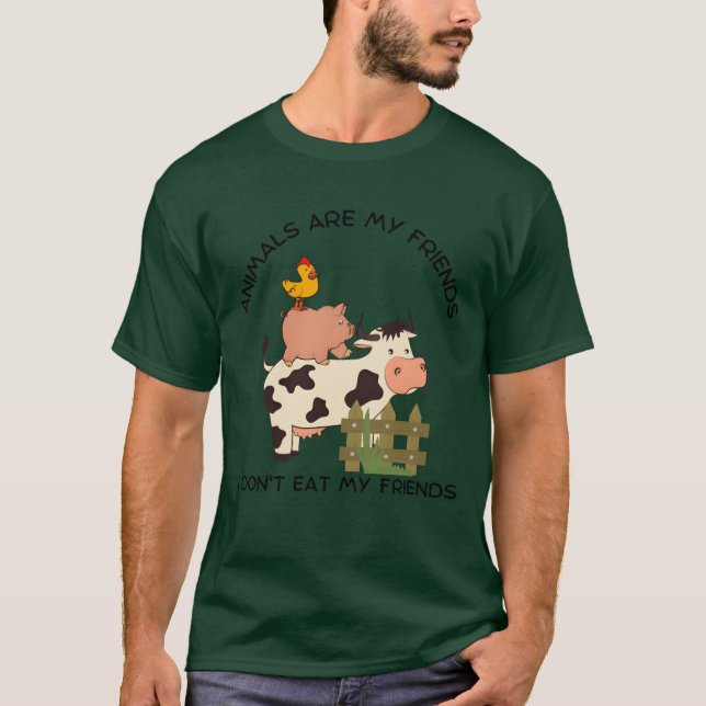 Camiseta Los animales son mis amigos y no como a mis amigos (Anverso)