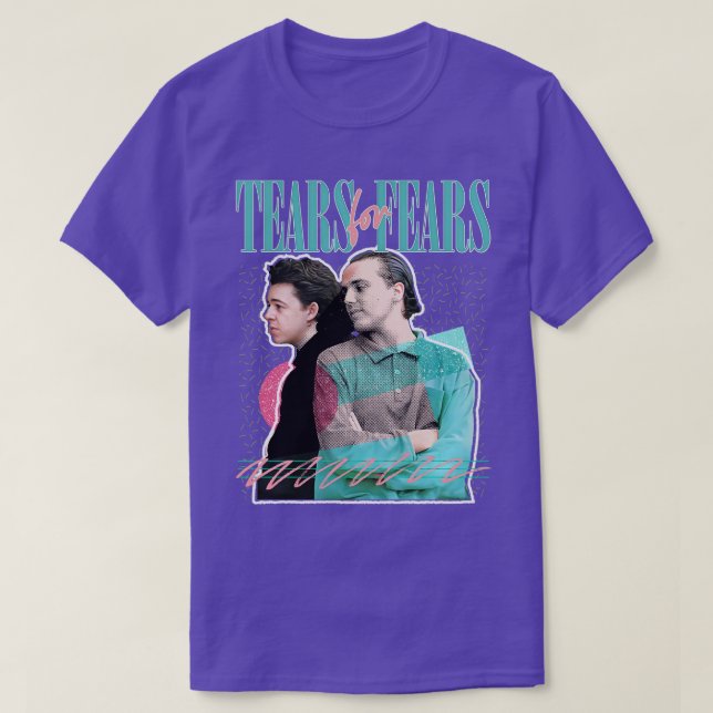 Camiseta Los años 80: Lágrimas retro por diseño de miedos (Diseño del anverso)