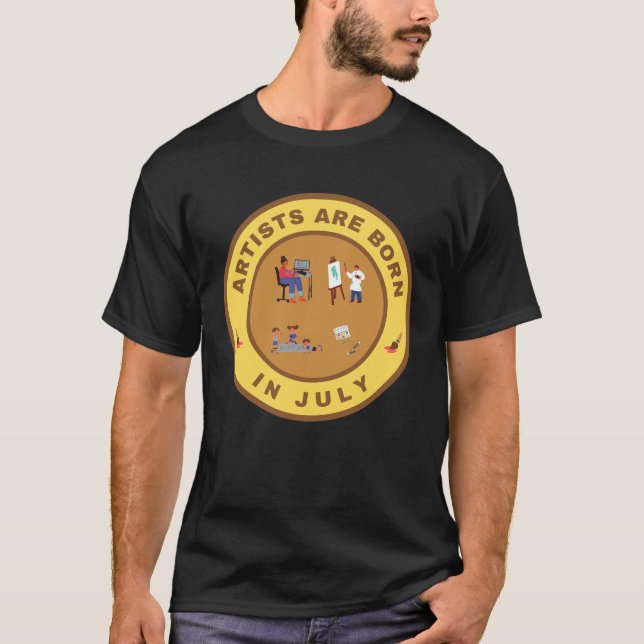 Camiseta Los artistas nacen en julio de diseño alternativo (Anverso)