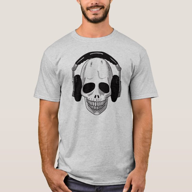 Camiseta Los auriculares del cráneo PARA ARRIBA (Anverso)