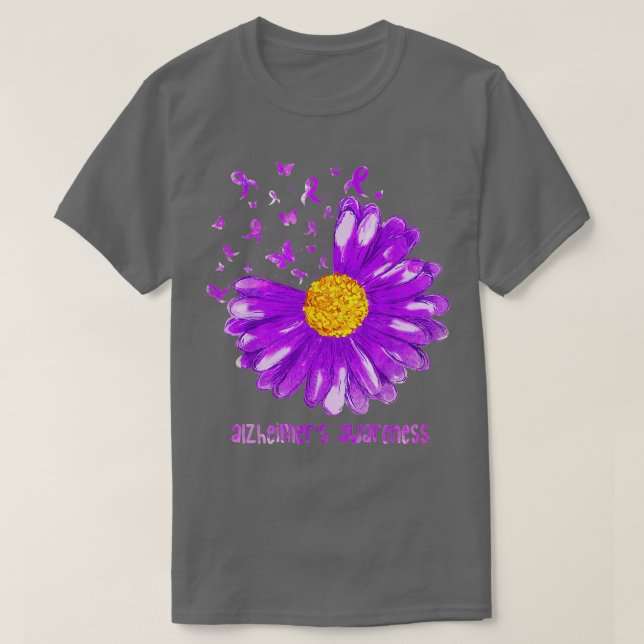 Camiseta Los avistamientos del alzhéimer de la cinta morada (Diseño del anverso)