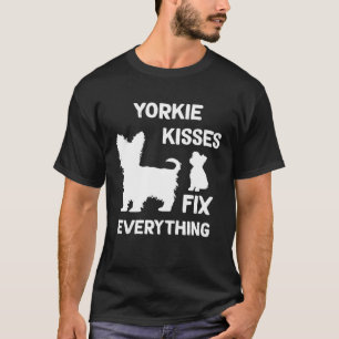 Camiseta Los besos de Yorkie arreglan todo lo que la mamá d
