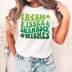 Camiseta Los besos irlandeses y los deseos de Shamrock retr