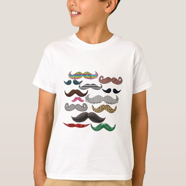Camiseta Los bigotes del collage del bigote populares (Anverso)