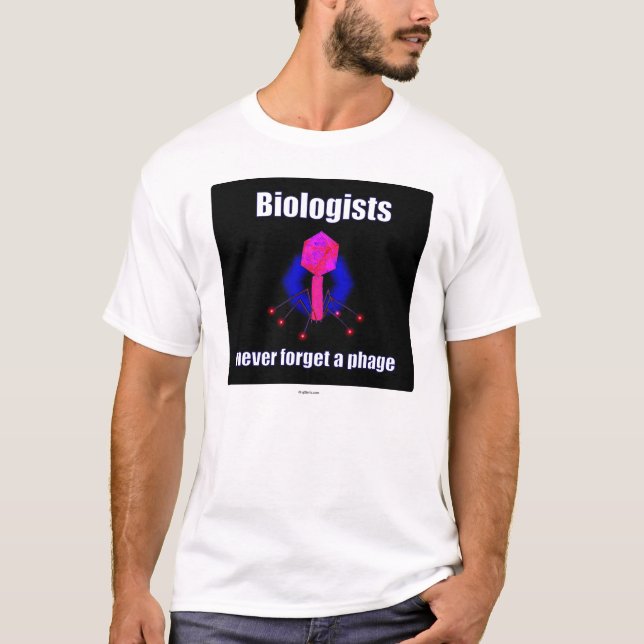 Camiseta Los biólogos nunca olvidan un fago (Anverso)