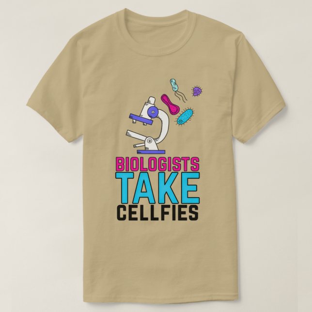 Camiseta Los biólogos toman celulares 3 (Diseño del anverso)