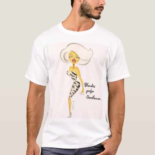 Camiseta Los Blondes prefieren a caballeros (Anverso)