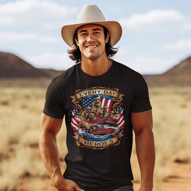 Camiseta Los bomberos estadounidenses héroes cotidianos (Subido por el creador)