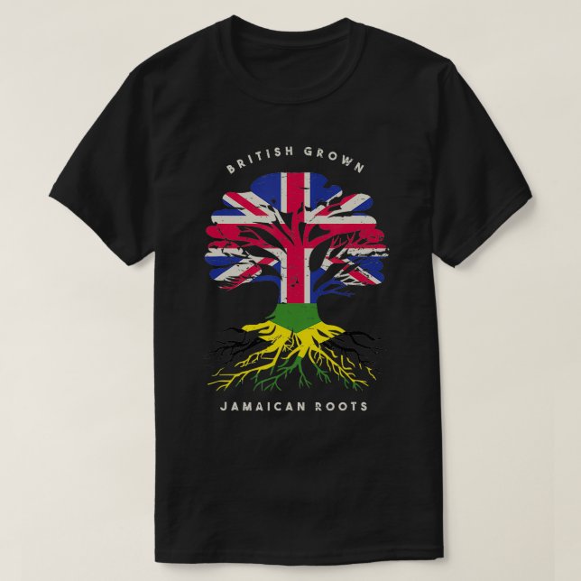 Camiseta Los británicos crecen con raíces jamaiquinas Orgul (Diseño del anverso)