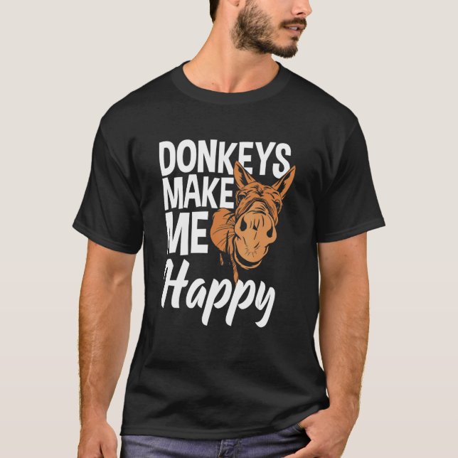 Camiseta Los burros me hacen feliz Donkey (Anverso)