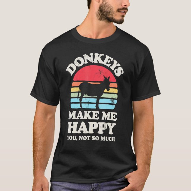 Camiseta Los burros me hacen feliz donkey Lover Granja Ani (Anverso)