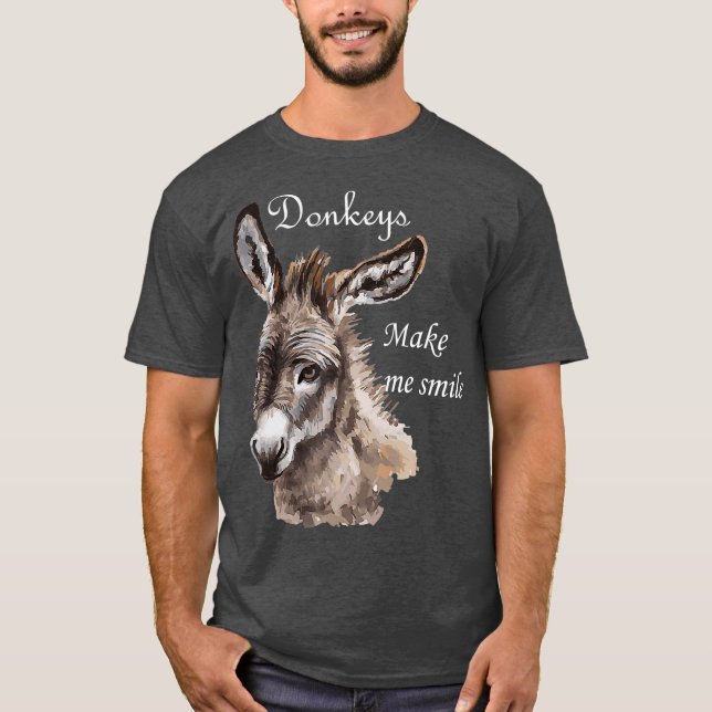 Camiseta Los burros me hacen sonreír, pequeña mini burro (Anverso)