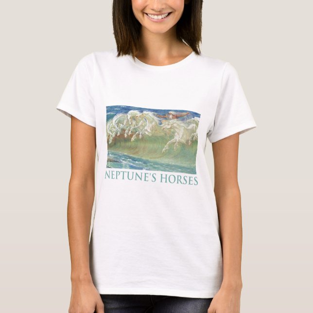 CAMISETA LOS CABALLOS DE NEPTUNE VIAJAN POR LAS OLAS (Anverso)