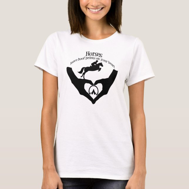 Camiseta Los caballos dejan timbres en su corazón blanco (Anverso)