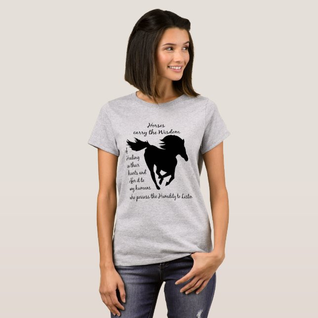 Camiseta Los caballos llevan la sabiduría de la cita de la  (Anverso completo)