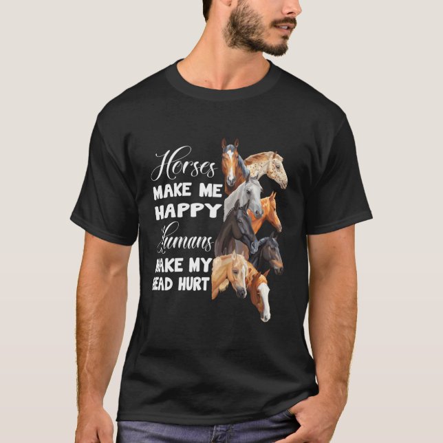 Camiseta Los Caballos Me Hacen Feliz Caballo De Caballo (Anverso)