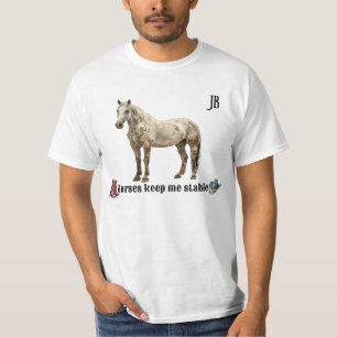 Camiseta "Los caballos me mantienen estable" Personalizable