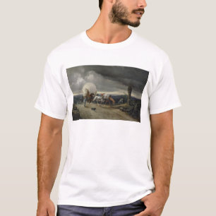 Camiseta Los caballos que dibujan los carros suben una