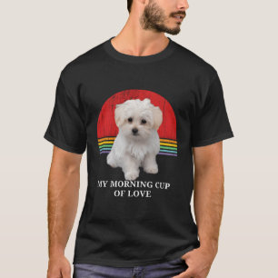 Camiseta Los Cachorros Malteses Aman al Mascota Retro Sunse