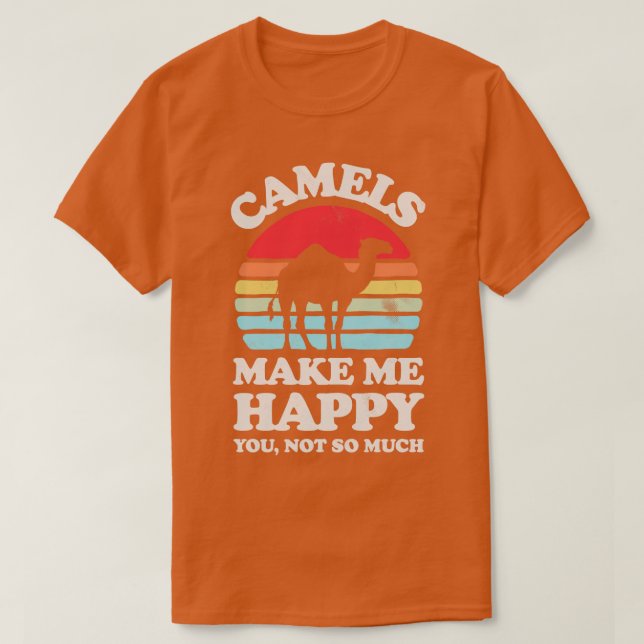 Camiseta Los camellos me hacen feliz Sunset Retro para los  (Diseño del anverso)