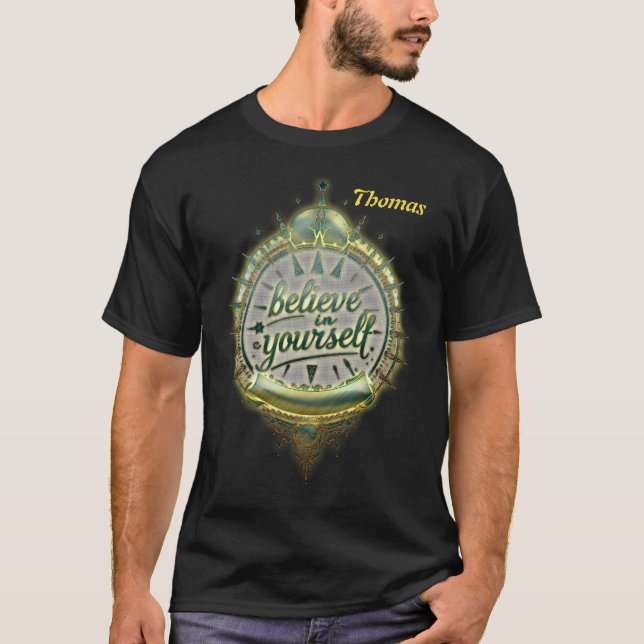 Camiseta Los caminos dorados creen en ti mismo. (Anverso)