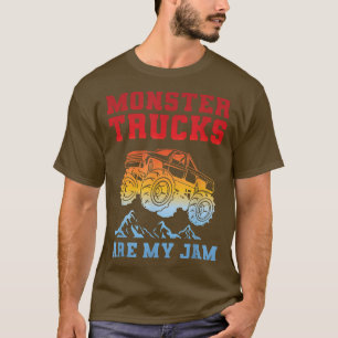 Camiseta Los Camiones Monstruos Son Mi Jam, Retro Sunset