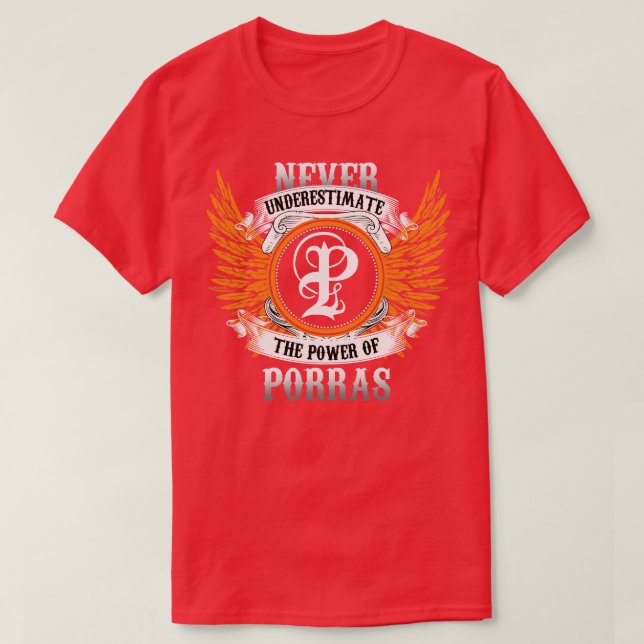 Camiseta Los Camisas De Nombre Porras Nunca Subestiman El P (Diseño del anverso)