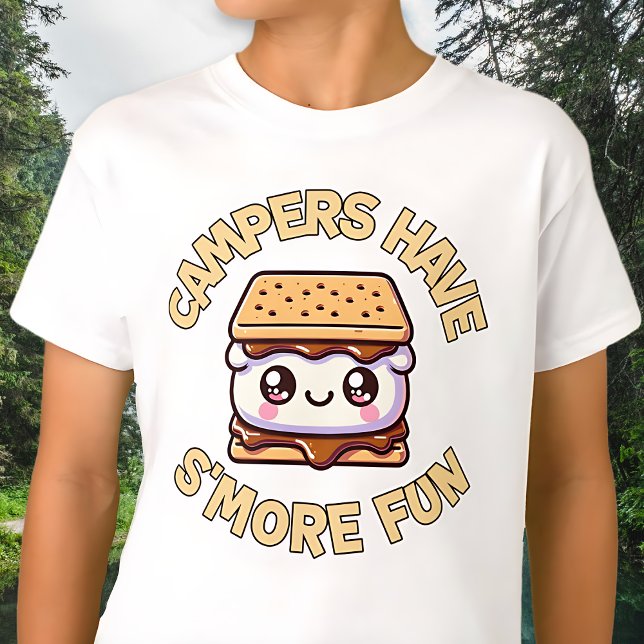 Camiseta Los Campers Tienen Una Mayor Diversión De Punny Ka (Campers Have S’more Fun Punny Kawaii T-Shirt)
