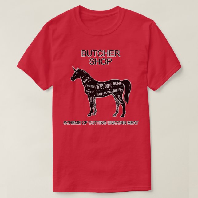 Camiseta Los carniceros guían el unicornio (Diseño del anverso)