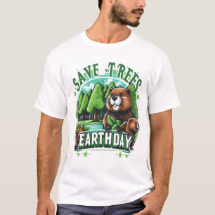 Camiseta Los castores salvan árboles en el Día de la Tierra