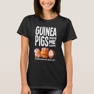 Camiseta Los cerdos de Guinea me hacen feliz cerdo guineano