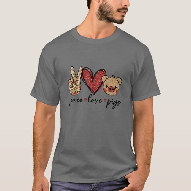 Camiseta Los Cerdos De Paz Gracioso Regalo Para El Amante D (Anverso)