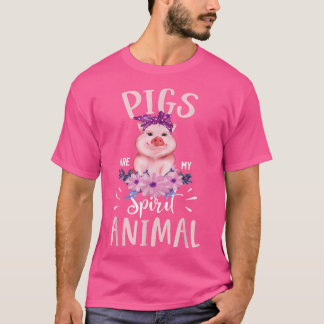 Camiseta Los Cerdos Son Mi Espíritu Animal Gracioso Cerdo C