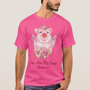 Camiseta Los Cerdos Son Mis Amantes De Los Animales De Espí