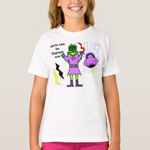 Camiseta Los chicas Pueden Ser Capitán Demasiado Robot Chic