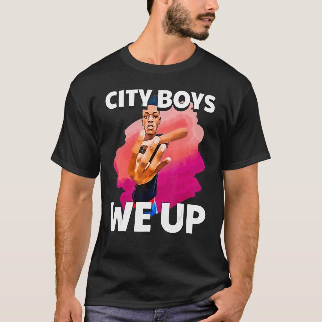 Camiseta Los chicos de la ciudad nos levantamos cuatro dedo (Anverso)
