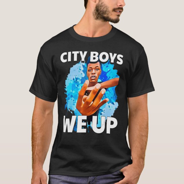 Camiseta Los chicos de la ciudad nos levantamos cuatro dedo (Anverso)