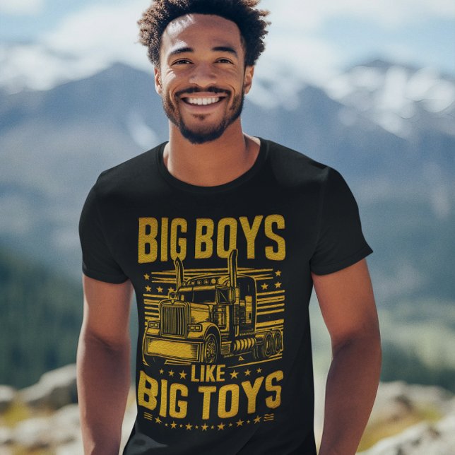 Camiseta Los chicos grandes adoran sus poderosos camiones (Subido por el creador)