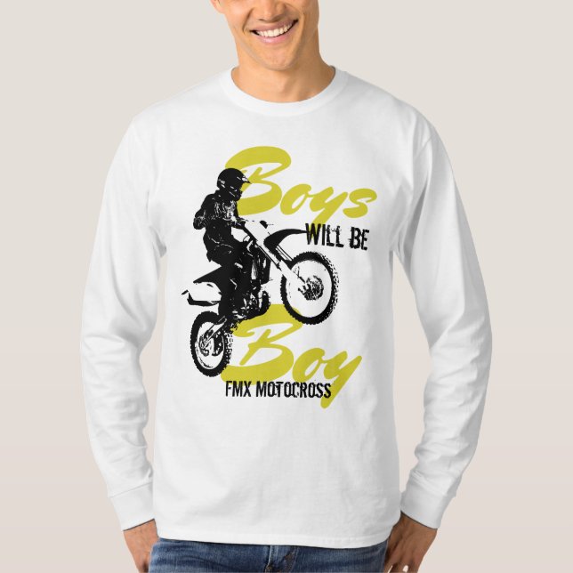 Camiseta Los chicos serán chicos FMX Motocross de manga lar (Anverso)