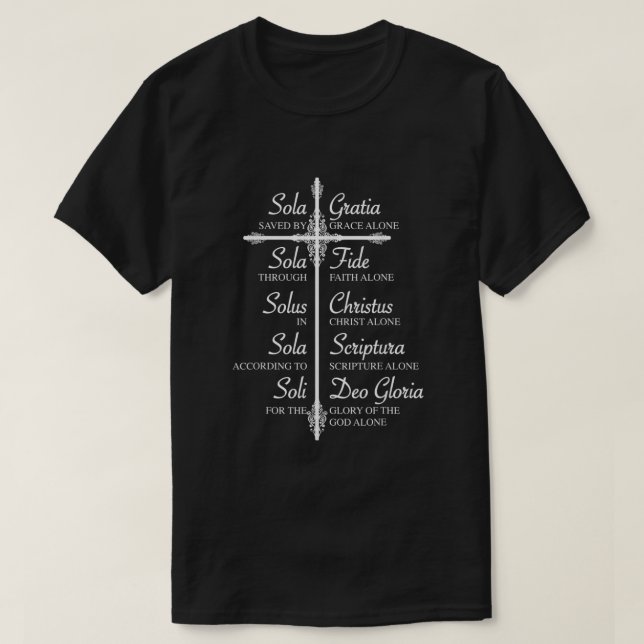 Camiseta Los cinco camisas de las Solas se burlan del movim (Diseño del anverso)